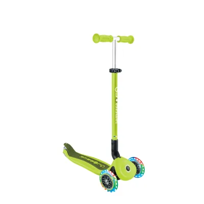 GLOBBER GO-UP ACTIVE LIGHTS – 3 in 1 Dreirad, Laufrad und Scooter, 120/80 mm, 3-rädrig, höhenverstellbar, lime grün