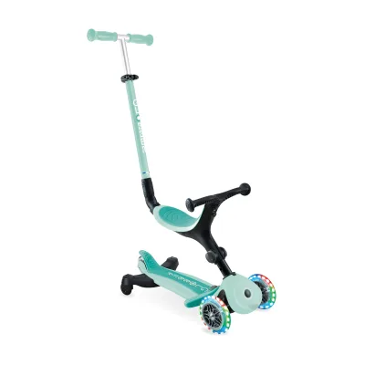 GLOBBER GO-UP ACTIVE LIGHTS 360 – 3 in 1 Aufsitzrad, Laufrad und Scooter, 120/80 mm, 3-rädrig, höhenverstellbar, mint