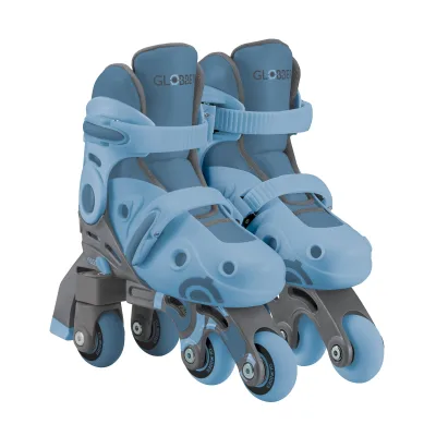 GLOBBER LEARNING SKATES 2in1 – Inline- und Quad-Skates Kinder, verstellbar Gr.26-29, ABEC 9, Rollengröße 48x24 mm, blau