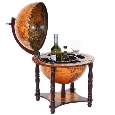 Globusbar MCW-D85, Tischbar Minibar Weinregal, Weltkugel Ø 33cm Eukalyptusholz MVG-zertifiziert