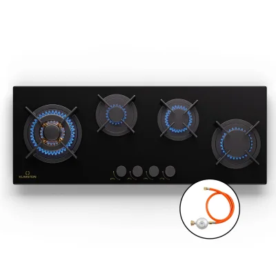 Goldflame 4 Gaskochfeld Slim 4-flammig autark Erdgas/Propangas Edelstahl
