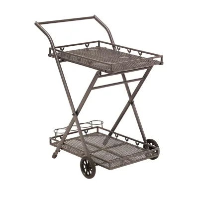 Gardenson Garten-Servierwagen Grau 69x54x87 cm