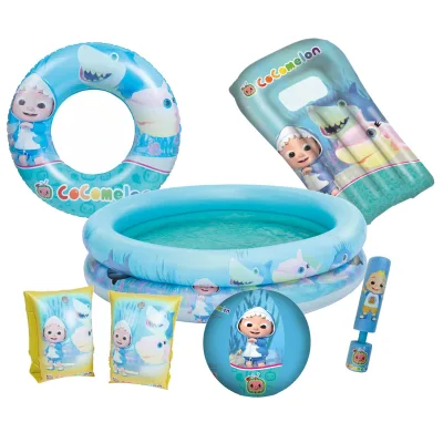 Großes Cocomelon Badeset – Pool, Luftmatratze & Wasserspielzeug (6-teilig)