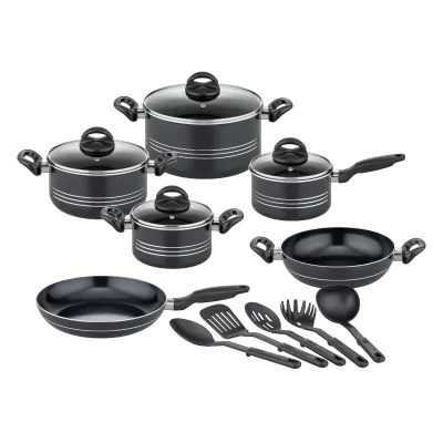 GSW Kochtopf-Set Milano Nero 15-tlg.