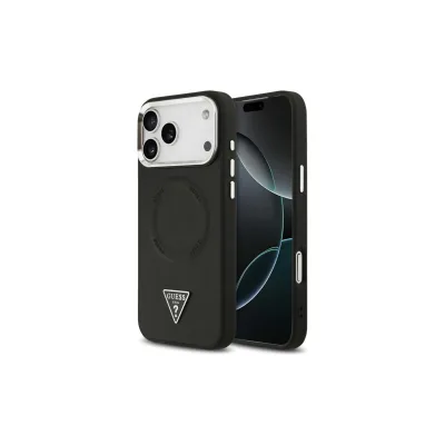 Guess Triangle Logo magnetisch Hülle iPhone 17 Pro  Schwarz