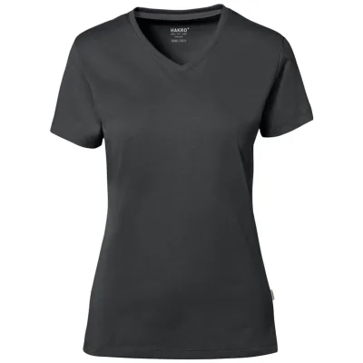HAKRO Hakro Damen V-Shirt Cotton Tec #169 Gr. S anthrazit