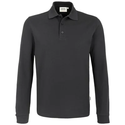 HAKRO Langarm Poloshirt Performance Herren #815 Gr. XL karbongrau