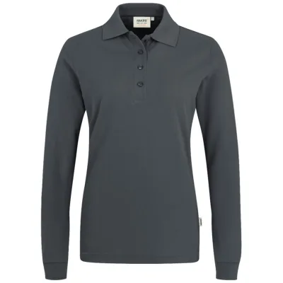 HAKRO Longsleeve Poloshirt Performance Damen #215 Gr. XS anthrazit