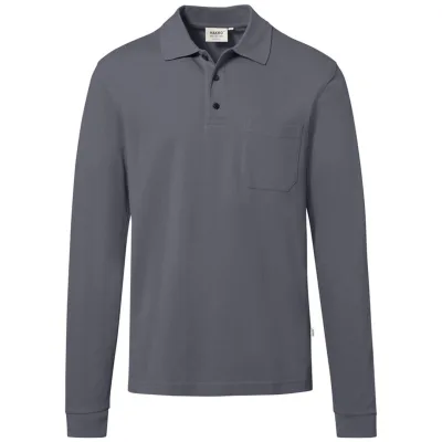 HAKRO Pocket-Longsleeve-Polo ECO #817 Gr. XL anthrazit