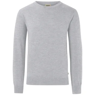 HAKRO Pullover Merino-Wolle #156 Gr. M grau-meliert