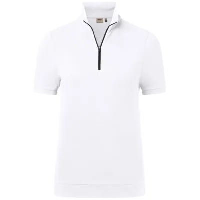 HAKRO Zip-Shirt Piquè ECO #334 Gr. M weiß