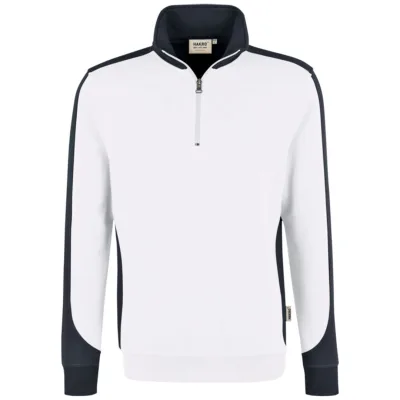 HAKRO Zip-Sweatshirt Contrast Performance #476 Gr. 4XL weiß