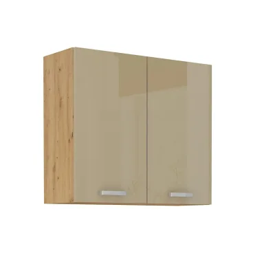 Hängeschrank 80 Eiche Artisan Cappuccino Hochglanz Küchenzeile Küchenblock Küche