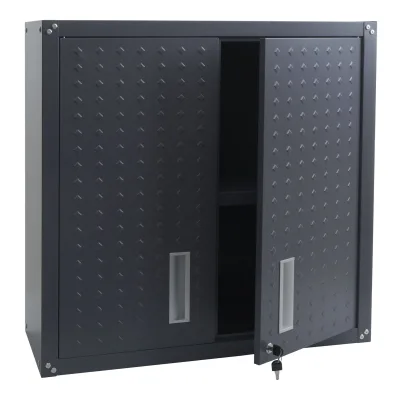 Hängeschrank MCW-O52, Wandschrank Lagerschrank Bücherschrank, abschließbar Stahl 77x77x31cm ~ dunkelgrau
