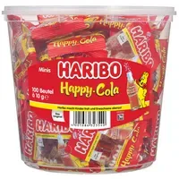 HARIBO Fruchtgummi Happy-Cola Minibeutel 100 x 9 g/Pack.