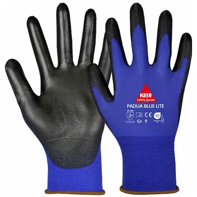 Hase Safety Gloves Padua Blue Lite Montagehandschuh 18g Nylon, PU, OEKO-TEX Gr. 7 blau