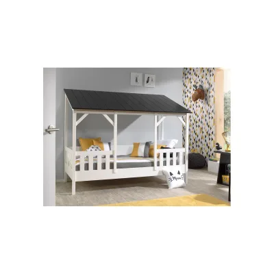 Vipack Hausbett Schwarz, Weiß 90x200 cm