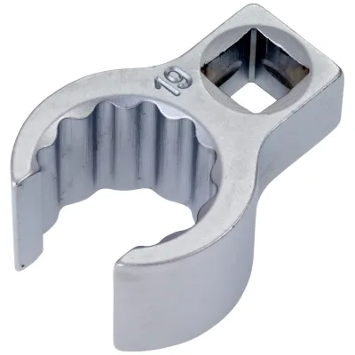 Hazet Ringschlüssel, offen 3/8 (10 mm) Vierkant hohl, Außen Doppelsechskant Profil, SW 19 mm, Innenvierkant 10 = 3/8