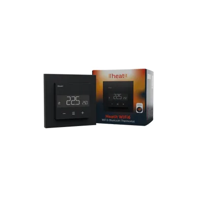 Heatit WiFi6 Thermostat (Schwarz Matt)