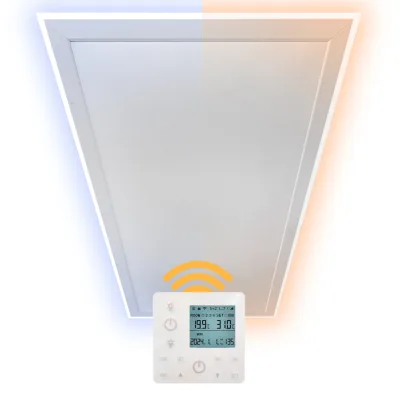 Heidenfeld Infrarot-Deckenheizung HF-HP500 2.0 mit Licht, 390-800Watt, 3-20m², Fernbedienung, LED (800 Watt)