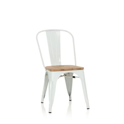 hjh OFFICE Bistrostuhl VANTAGGIO COMFORT W Stahl / Ulmenholz ohne Armlehnen