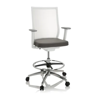 hjh OFFICE Counterstuhl ASPEN WORK W Stoff / Netzstoff mit Armlehnen (höhenverstellbar)
