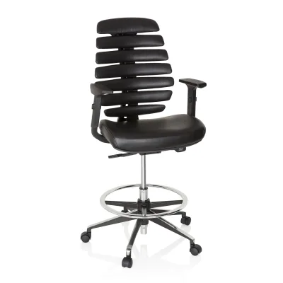 hjh OFFICE Counterstuhl ERGO LINE II WORK Leder mit Armlehnen (höhenverstellbar)