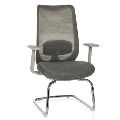 hjh OFFICE Freischwinger MILESTON V Stoff / Netzstoff mit Armlehnen
