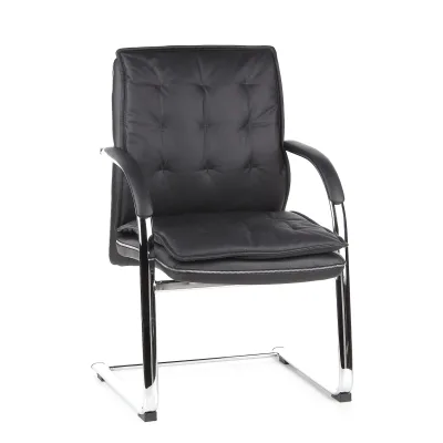 hjh OFFICE Freischwinger VILLA V Leder mit Armlehnen