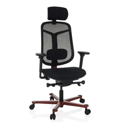 hjh OFFICE High End Bürostuhl BICOLORE HIGH Stoff / Netzstoff mit Armlehnen (höhenverstellbar)