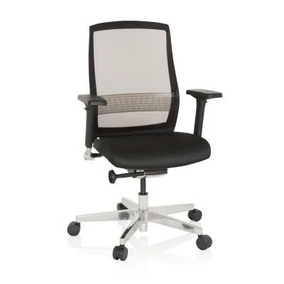 hjh OFFICE High End Bürostuhl FOUNTAINE Stoff / Netzstoff mit Armlehnen (höhenverstellbar)
