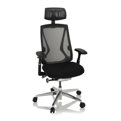 hjh OFFICE High End Bürostuhl INSPERO Stoff / Netzstoff mit Armlehnen
