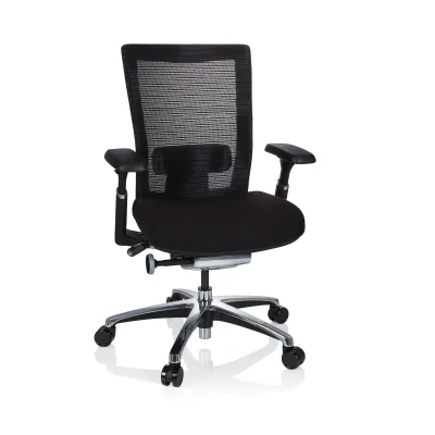 hjh OFFICE High End Bürostuhl NOVA PRO ALU Stoff / Netzstoff mit Armlehnen