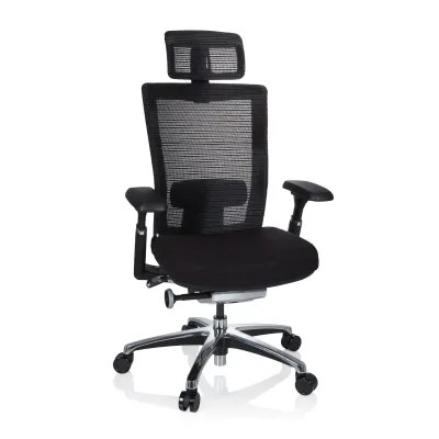 hjh OFFICE High End Bürostuhl NOVA PRO I Stoff / Netzstoff mit Armlehnen