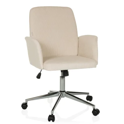 hjh OFFICE Home Office Bürostuhl SOLAO CORD Stoff mit Armlehnen