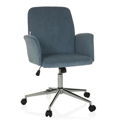 hjh OFFICE Home Office Bürostuhl SOLAO CORD Stoff mit Armlehnen