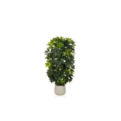 hjh OFFICE Kunstpflanze Schefflera 2 Kunststoff, Eisen