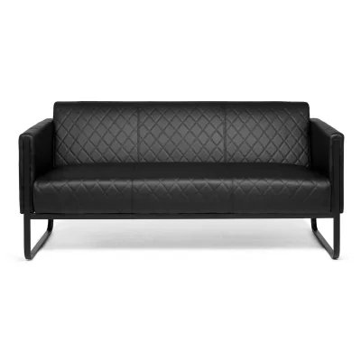 hjh OFFICE Lounge Sofa ARUBA BLACK Kunstleder mit Armlehnen