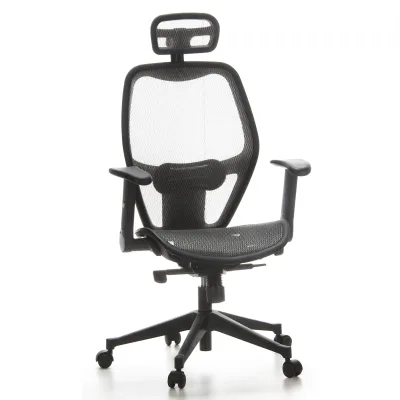hjh OFFICE Profi Bürostuhl AIR-PORT Netzstoff mit abklappbaren Armlehnen