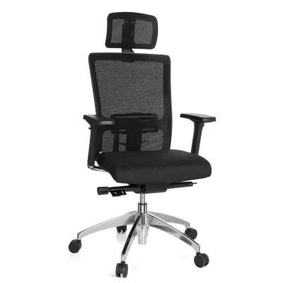 hjh OFFICE Profi Bürostuhl ASTRA LUX Stoff / Netzstoff mit Armlehnen (höhenverstellbar)