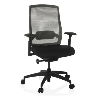 hjh OFFICE Profi Bürostuhl COLORE Stoff / Netzstoff mit Armlehnen (höhenverstellbar)