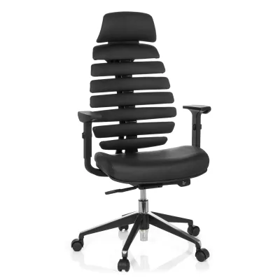 hjh OFFICE Profi Bürostuhl ERGO LINE II PRO Leder mit Armlehnen (höhenverstellbar)