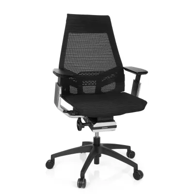 hjh OFFICE Profi Bürostuhl GENIDIA SMART BLACK CM Netzstoff mit Armlehnen