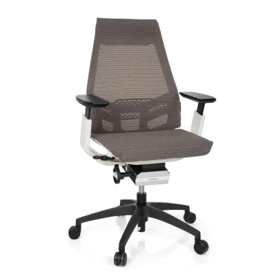 hjh OFFICE Profi Bürostuhl GENIDIA SMART WHITE Netzstoff mit Armlehnen
