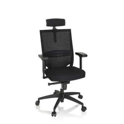 hjh OFFICE Profi Bürostuhl PORTO MAX HIGH I Stoff / Netzstoff mit Armlehnen (höhenverstellbar)