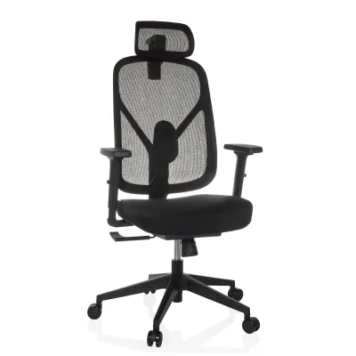 hjh OFFICE Profi Bürostuhl RALOO ECO Stoff / Netzstoff mit Armlehnen (höhenverstellbar)