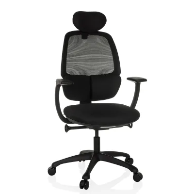 hjh OFFICE Profi Bürostuhl RI-COVER Stoff / Netzstoff mit Armlehnen