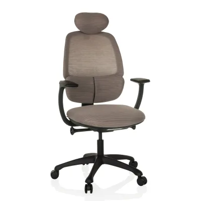 hjh OFFICE Profi Bürostuhl RI-COVER Stoff / Netzstoff mit Armlehnen