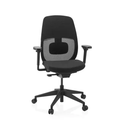 hjh OFFICE Profi Bürostuhl Skandis Stoff / Netzstoff mit Armlehnen (höhenverstellbar)