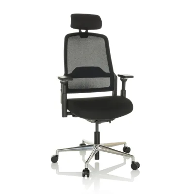 hjh OFFICE Profi Bürostuhl TERARO AX Stoff / Netzstoff mit Armlehnen (höhenverstellbar)